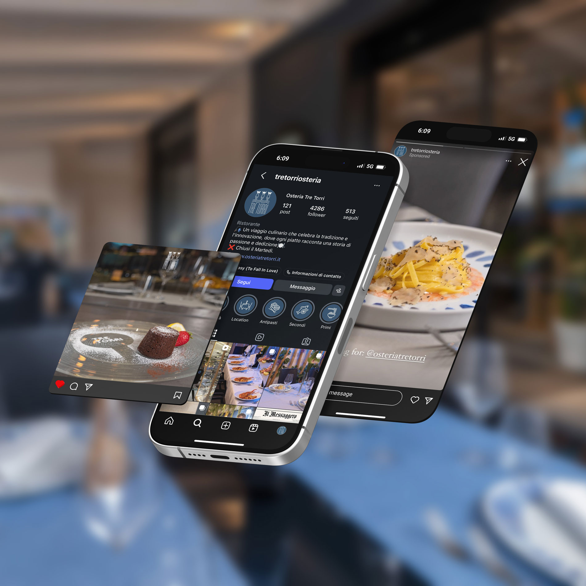 Social media marketing per ristoranti: il progetto Osteria Tre Torri